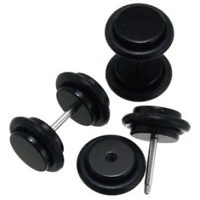 16G Black Acrylic 0G Cheater Ear Plug