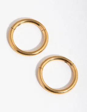 24 Carat Gold Plated Surgical Steel Fine 8mm Sleeper Earrings