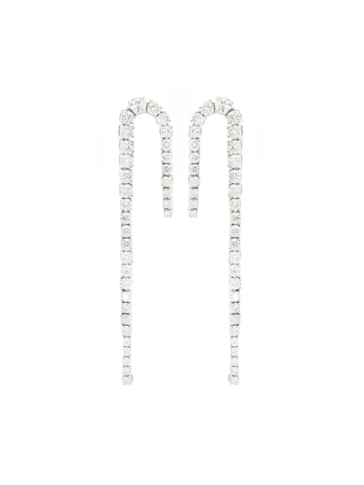 3.27ct Diamond 14K Gold Linear Cascade Earrings