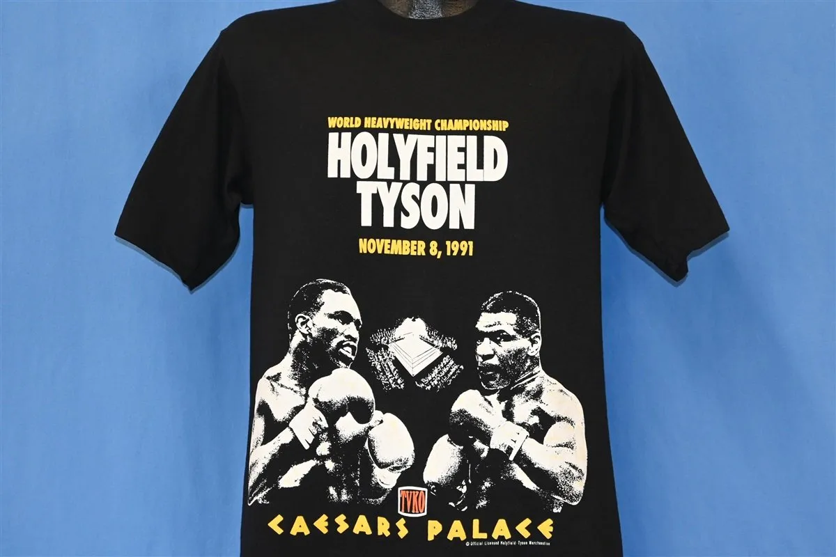 90s Holyfield vs Tyson 1991 Boxing Deadstock t-shirt Medium