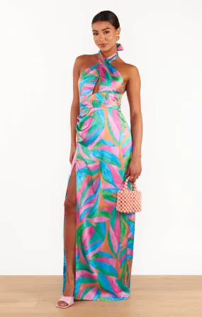 Adele Halter Maxi Dress ~ Guava Punch