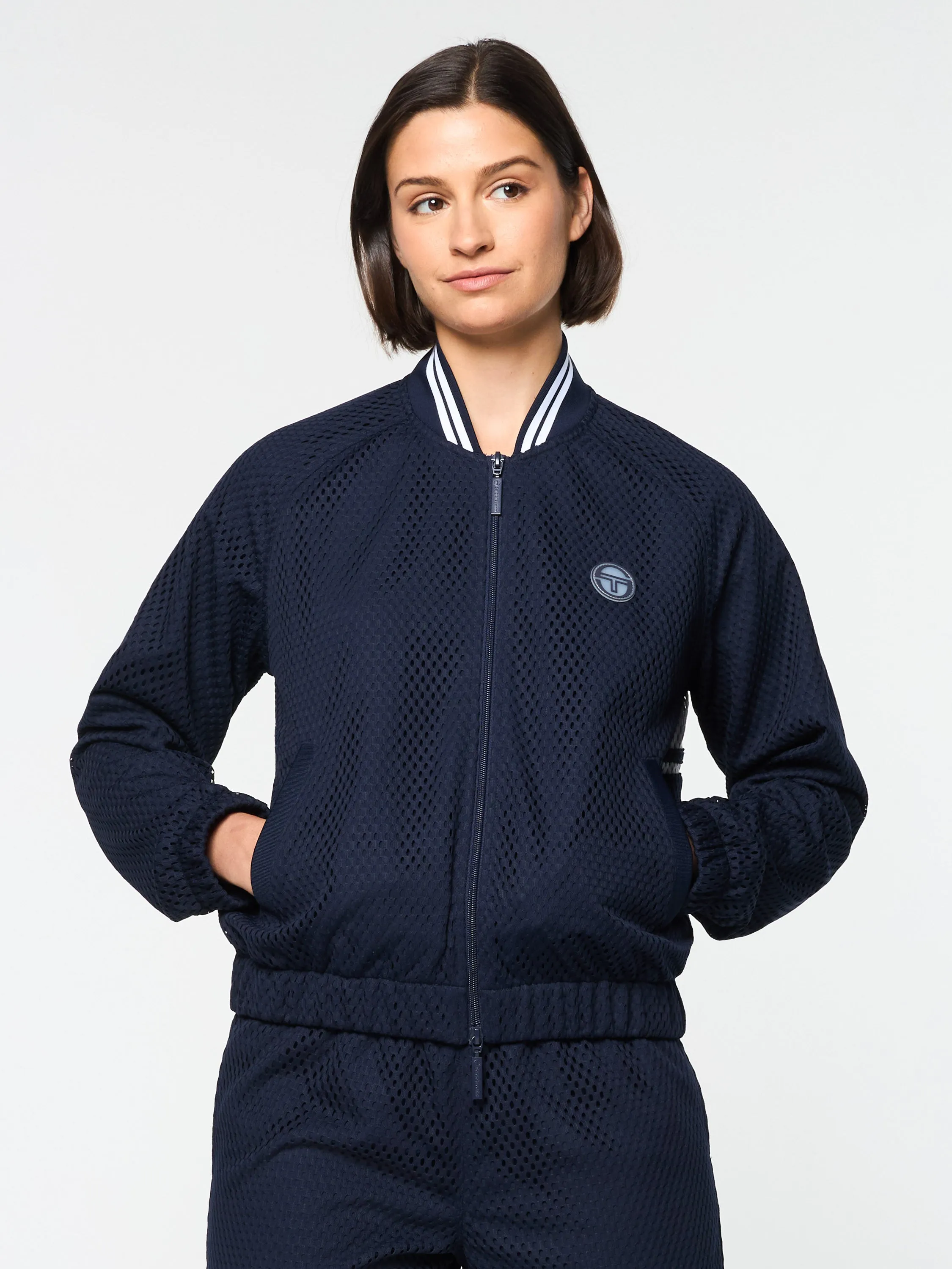 Adria Mesh Track Jacket- Maritime Blue