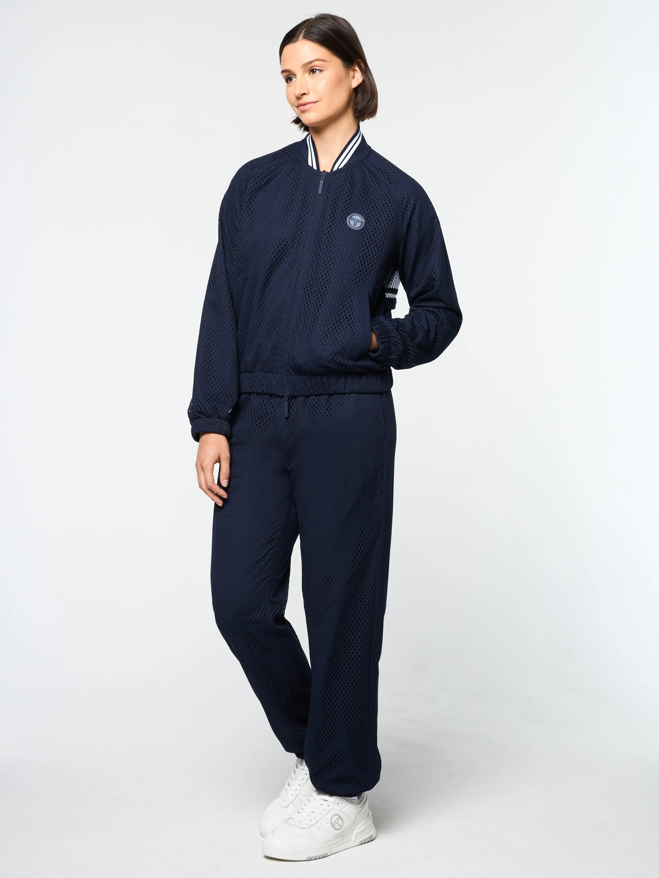 Adria Mesh Track Jacket- Maritime Blue