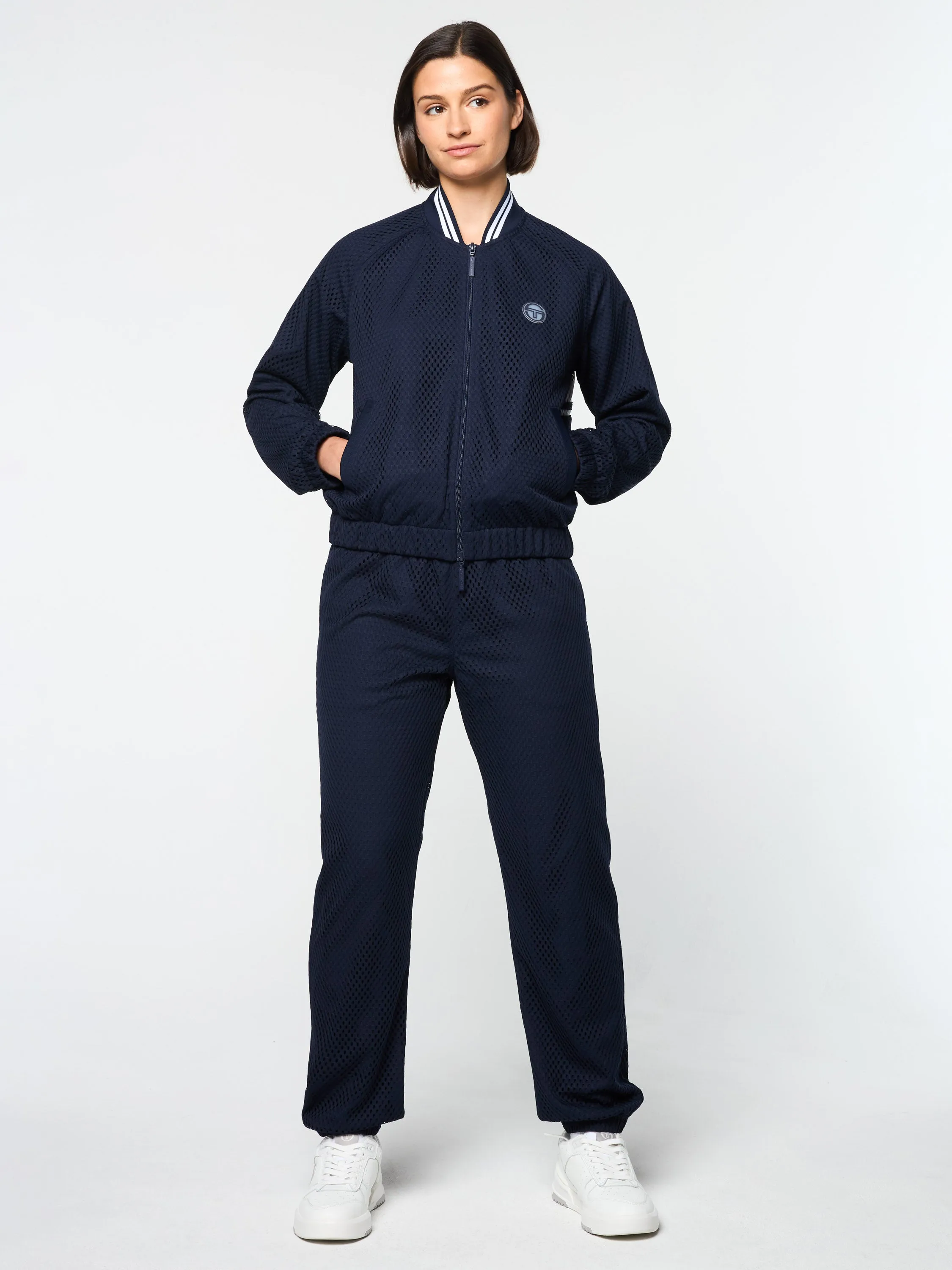 Adria Mesh Track Jacket- Maritime Blue