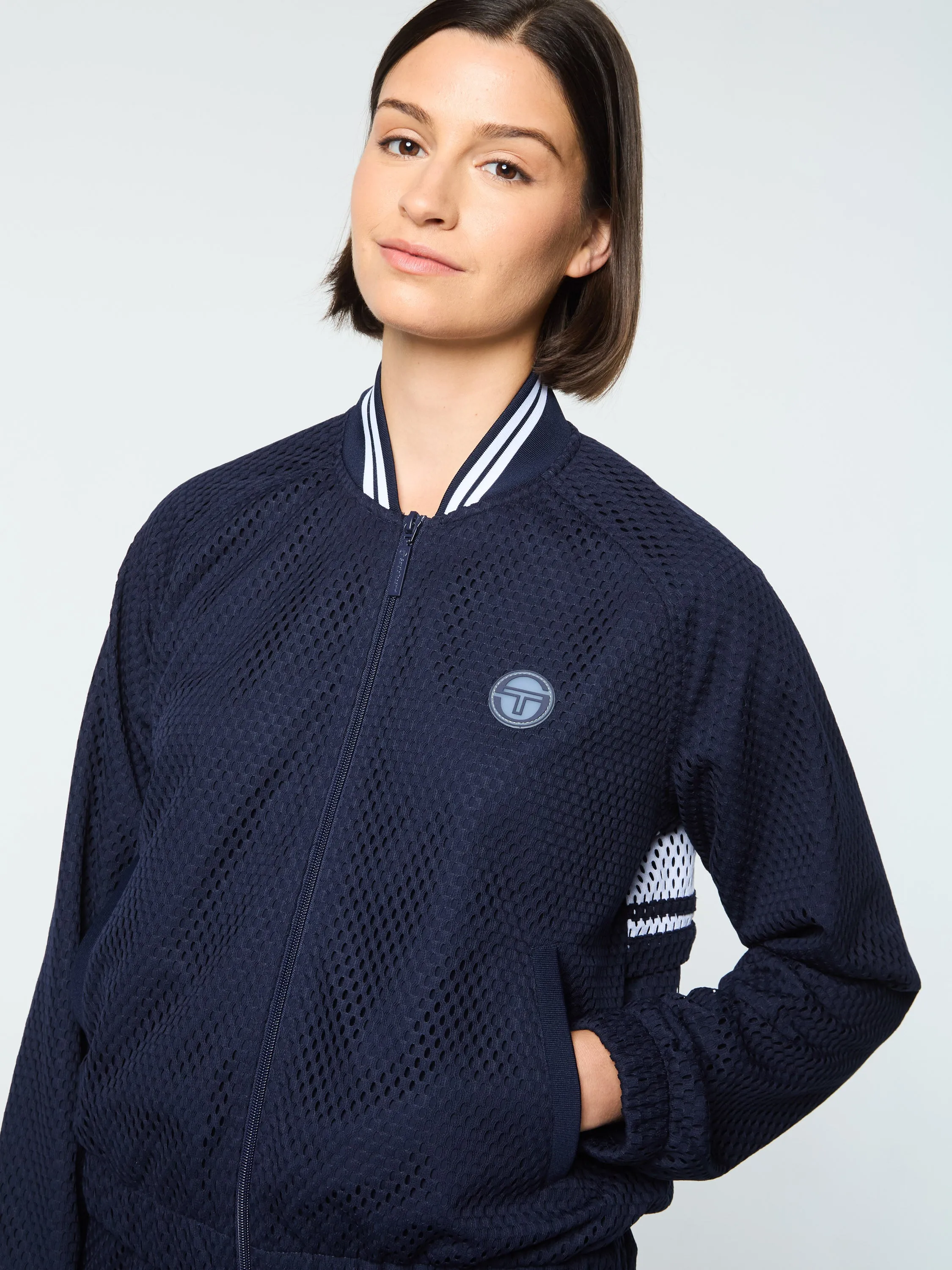 Adria Mesh Track Jacket- Maritime Blue