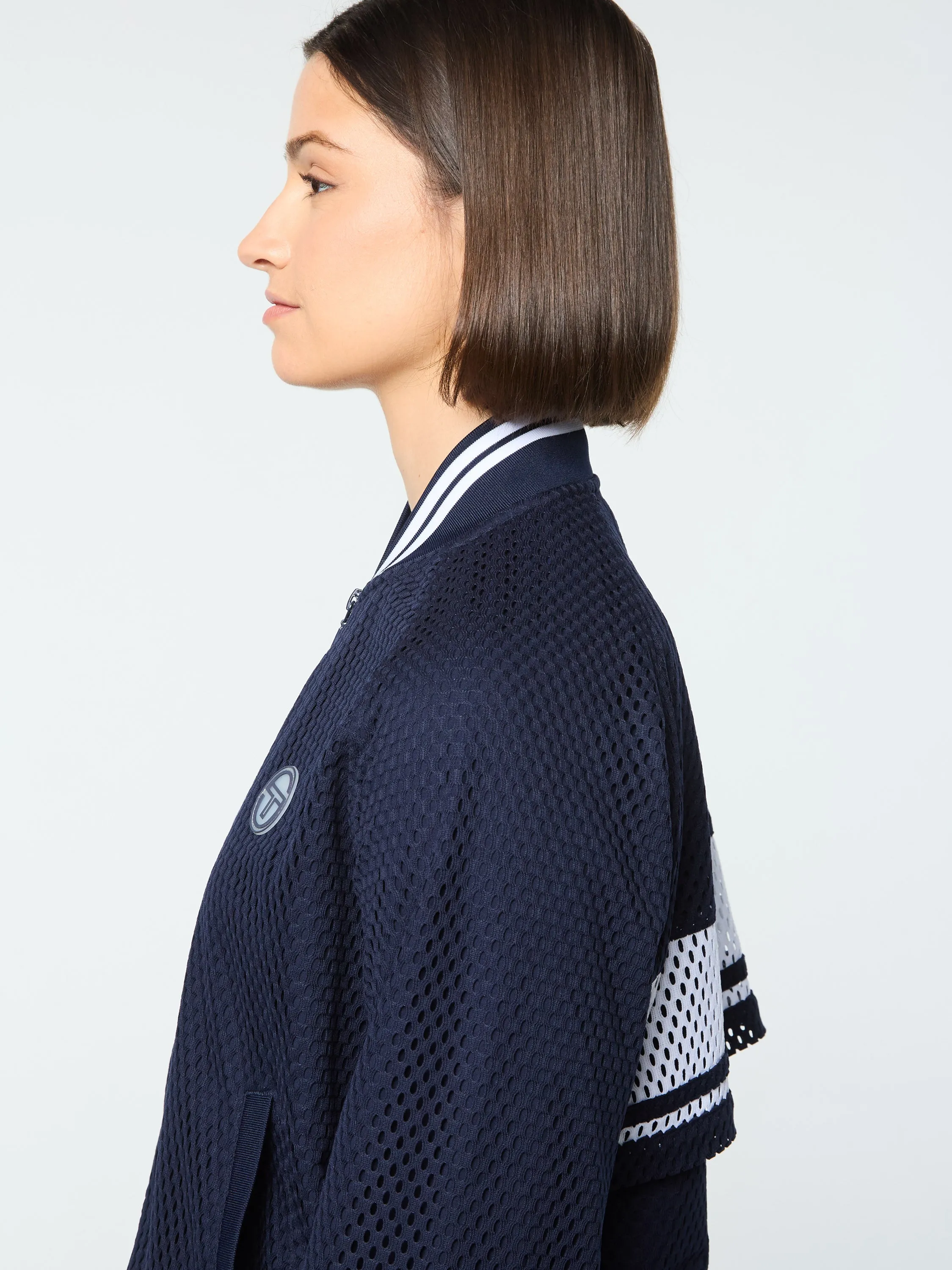 Adria Mesh Track Jacket- Maritime Blue