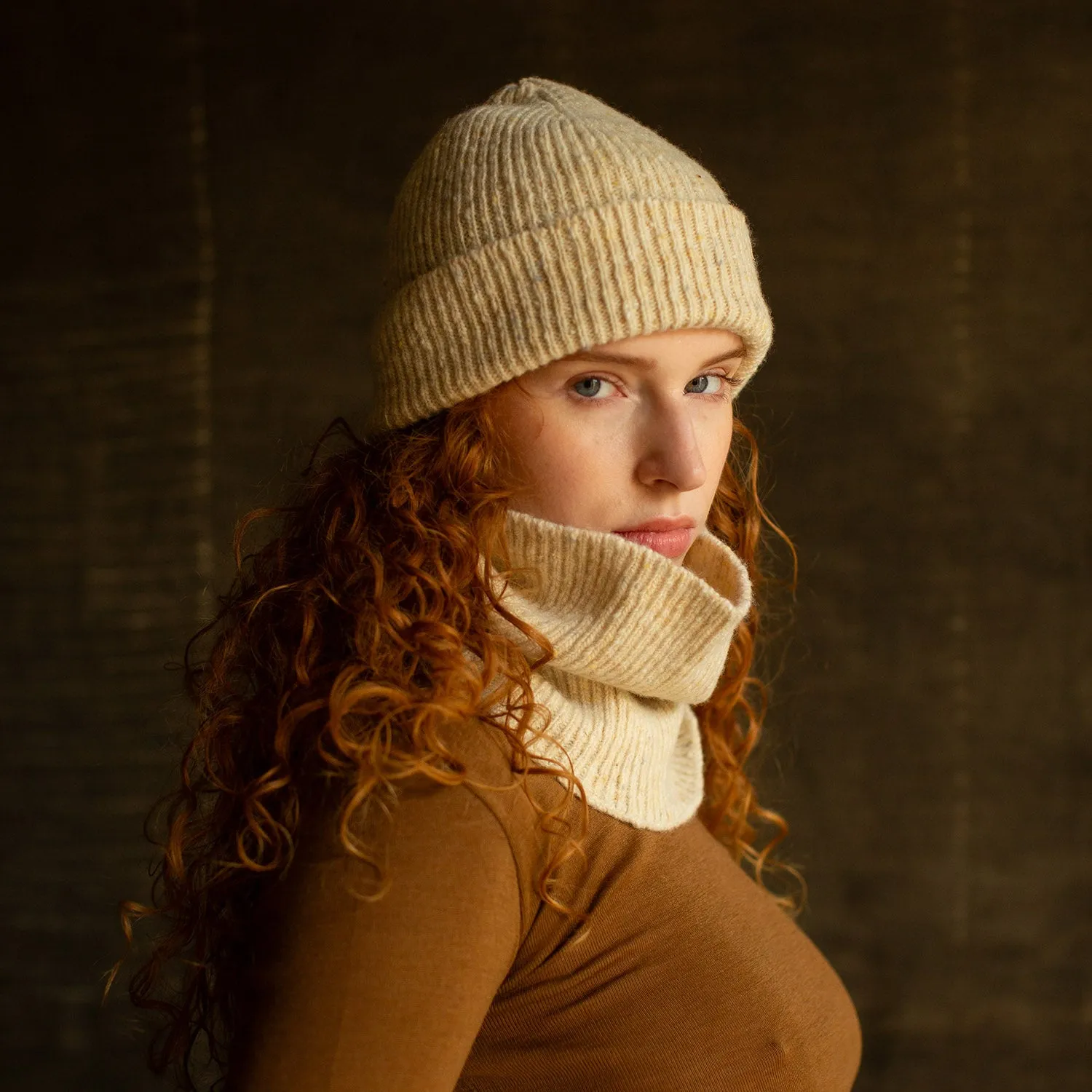 Adults Snood - Donegal Merino Wool - Alabaster