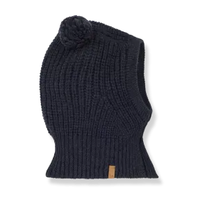 Ainet Merino Wool Pom Pom Baby Balaclava (Anthracite)