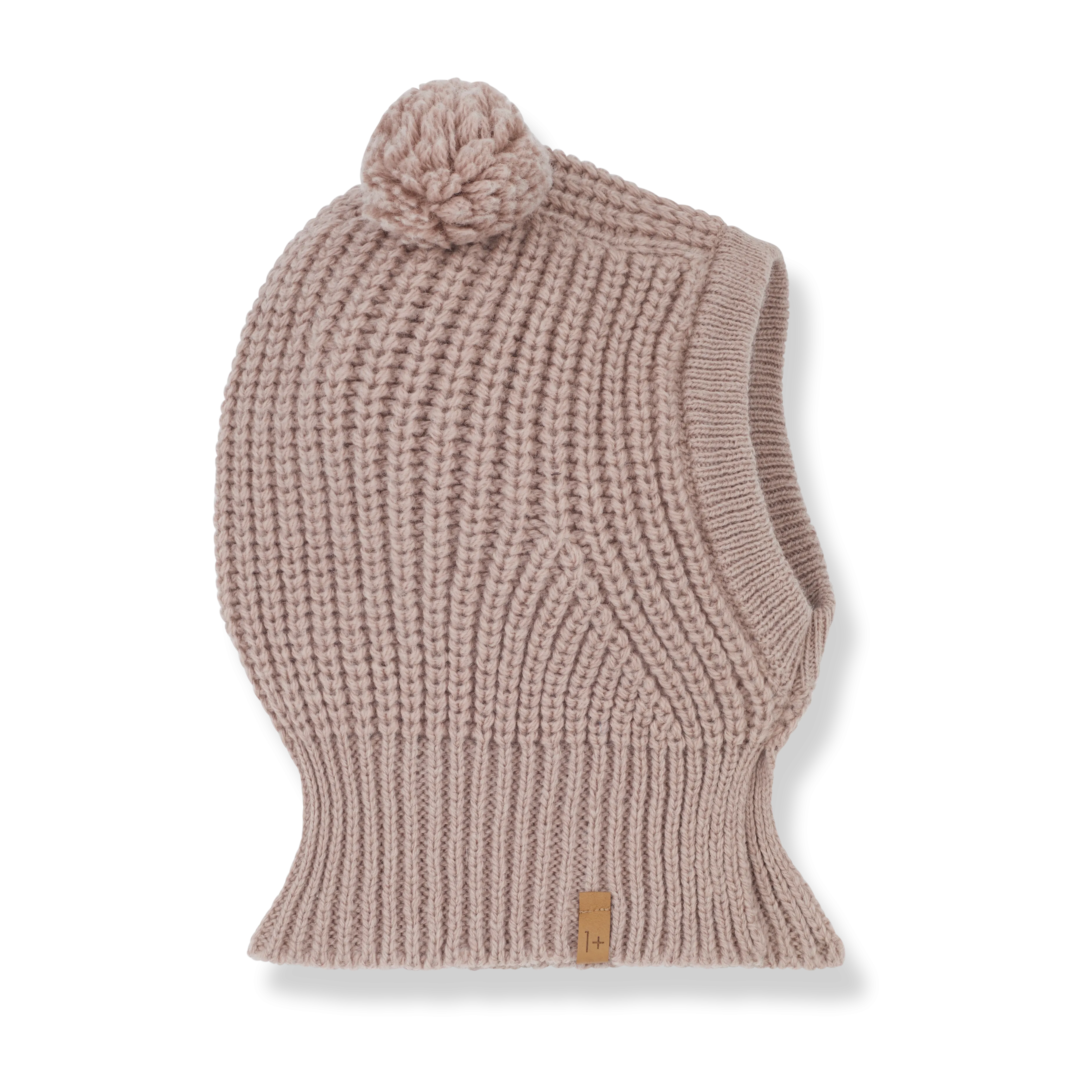 Ainet Merino Wool Pom Pom Baby Balaclava (Rose)