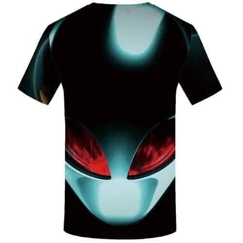 Alien T-shirt Men Harajuku T shirts Funny Metal Tshirt Anime Military T-shirts Graphic Black Tshirts Cool Short Sleeve Fashion