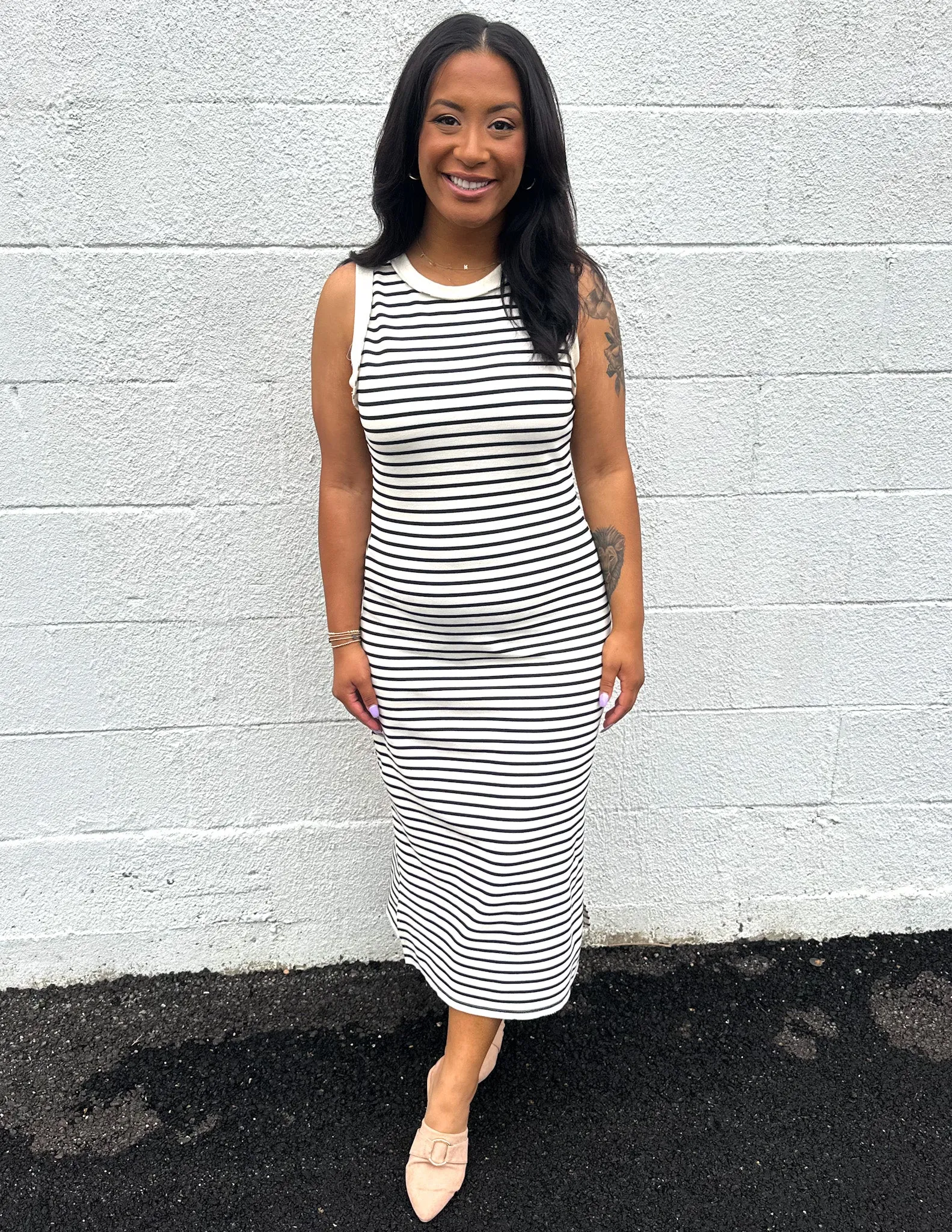 All the Small Things Stripe Midi Dress