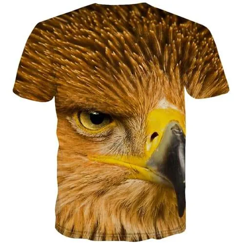 Animal T-shirt Men Eagle T-shirts 3d Feather Shirt Print Ferocious Tshirts Casual Hip Hop Tshirts Novelty Short Sleeve T shirts