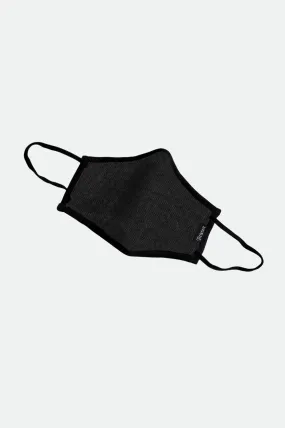 Antimicrobial 4-Way Stretch Face Mask - Black Herringbone