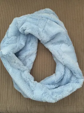 Baby Blue Hide Minky Infinity Scarf