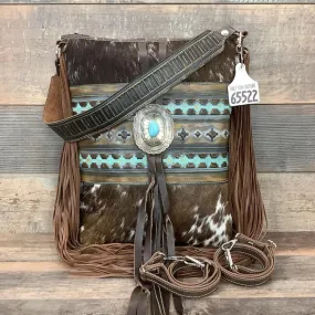 Bagpack 18" Fringe With Authentic Turquoise Silver Concho #65522