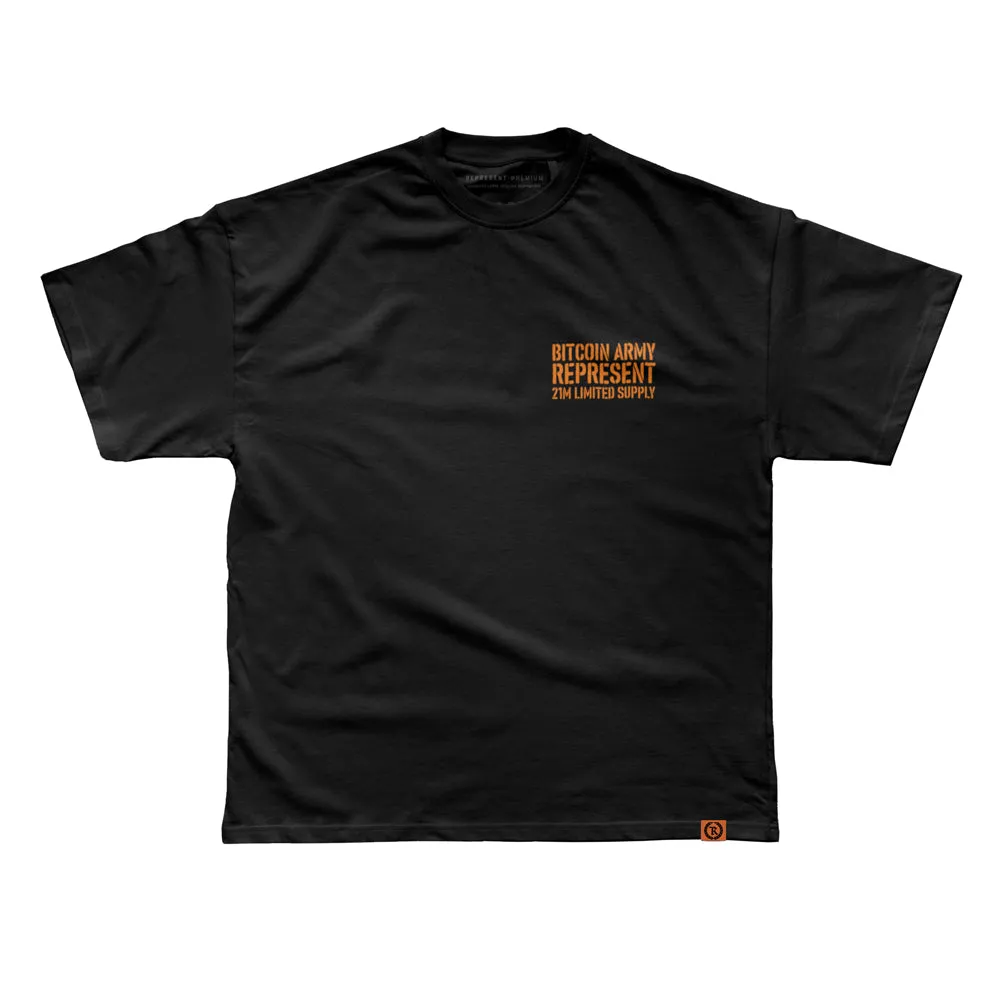 Bitcoin Army Signature   Premium Tee [BLACK] BITCOIN COLLECTION