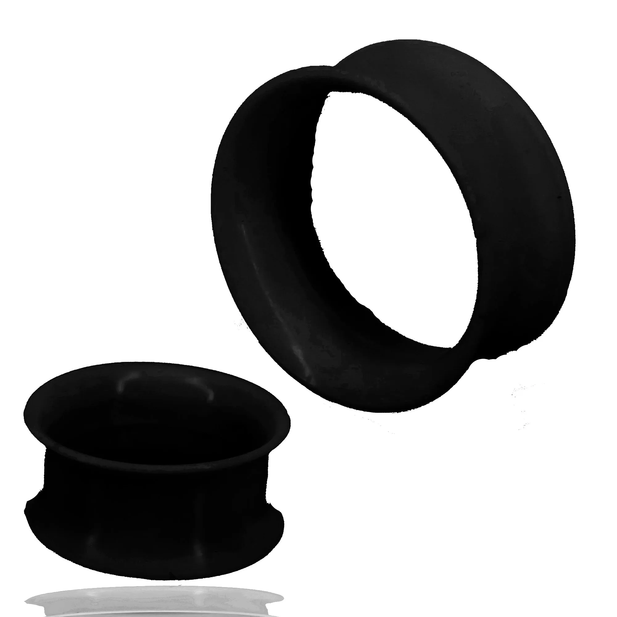 Black Color Soft Thin Silicone Double Flare Plugs | Gauges