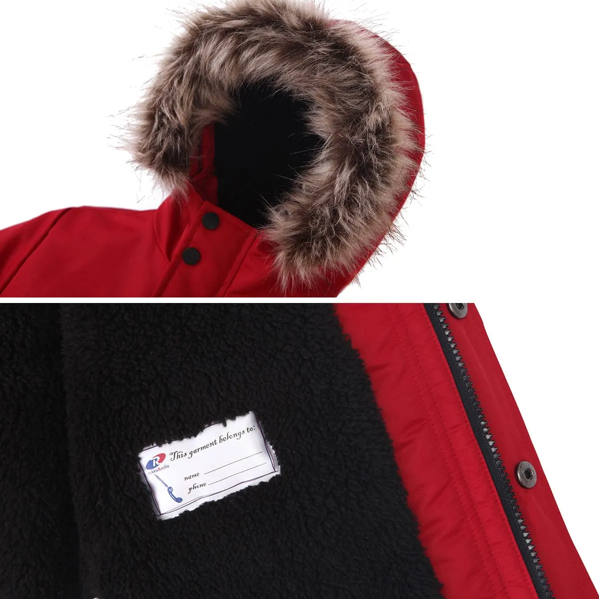 Boys' Parka Jacket with Faux Fur Insulated Hood