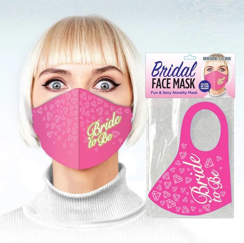 Bridal Face Mask - Bride To Be - Glow Pink Novelty Mask