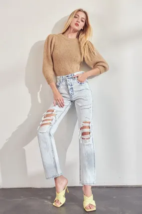 Brooke KanCan Ultra High Rise Light Wash 90's Boyfriend Jeans