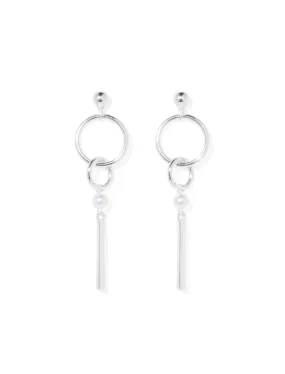 Brylee Hoop & Pearl Classic Drop Earrings