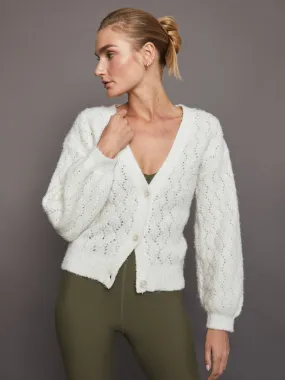 Celeste Boucle V Neck Cardi - Chalk