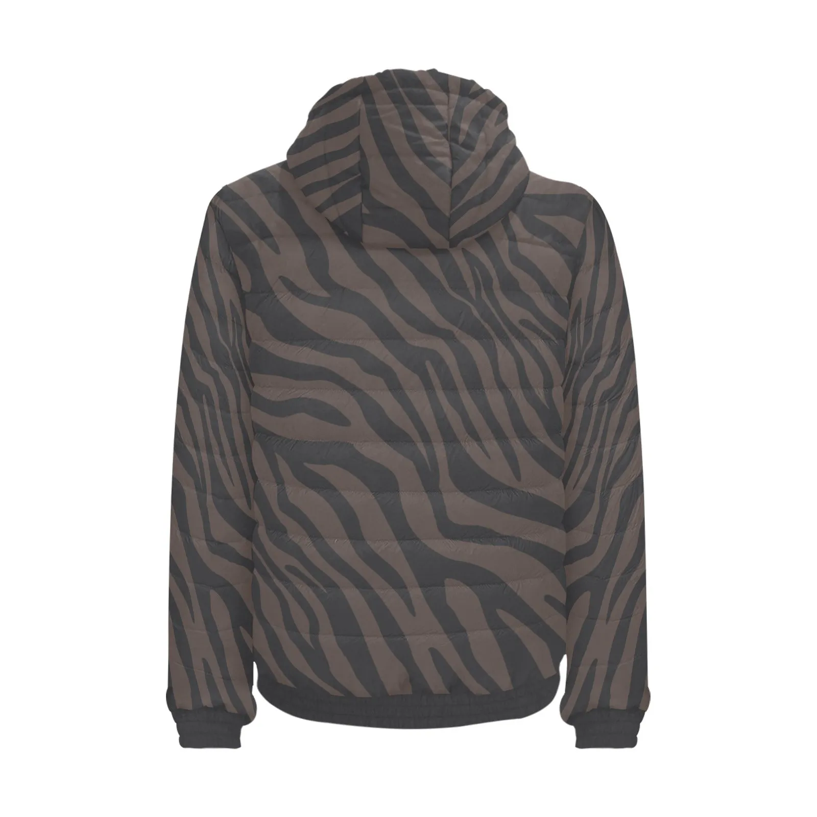 Chocolate Zebra Men's Hooded Puffer Jacket