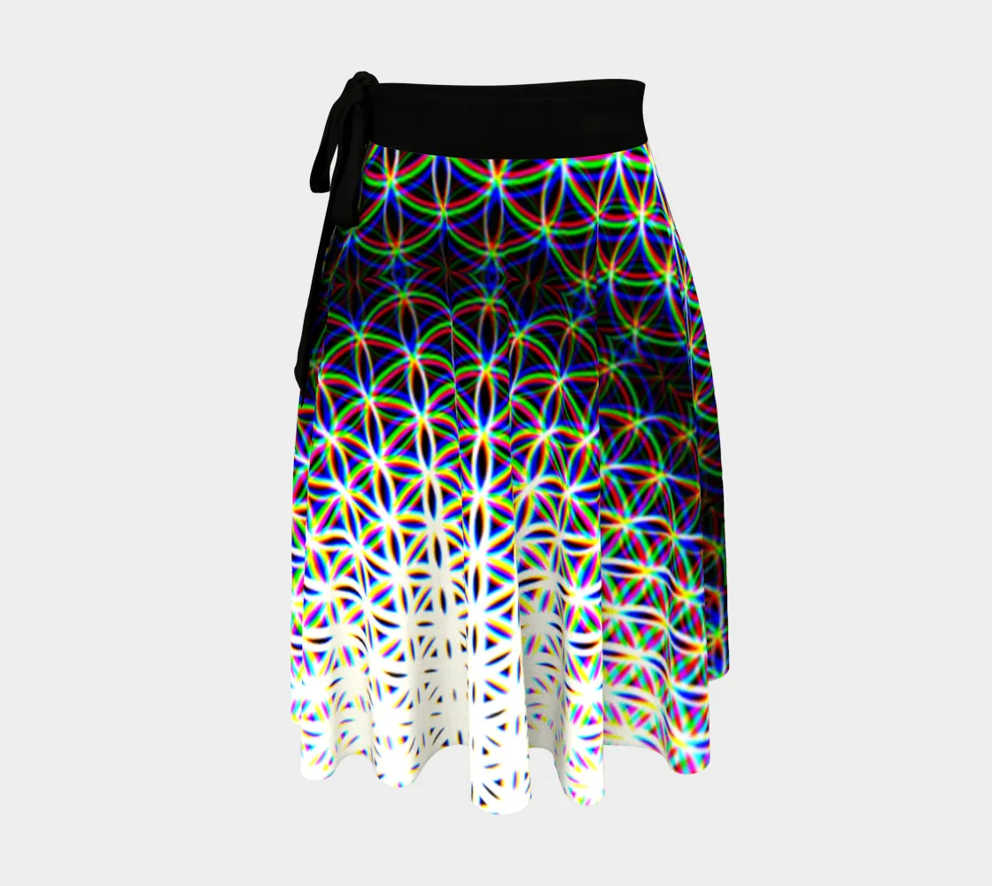 Chromatic Flower Wrap Skirt