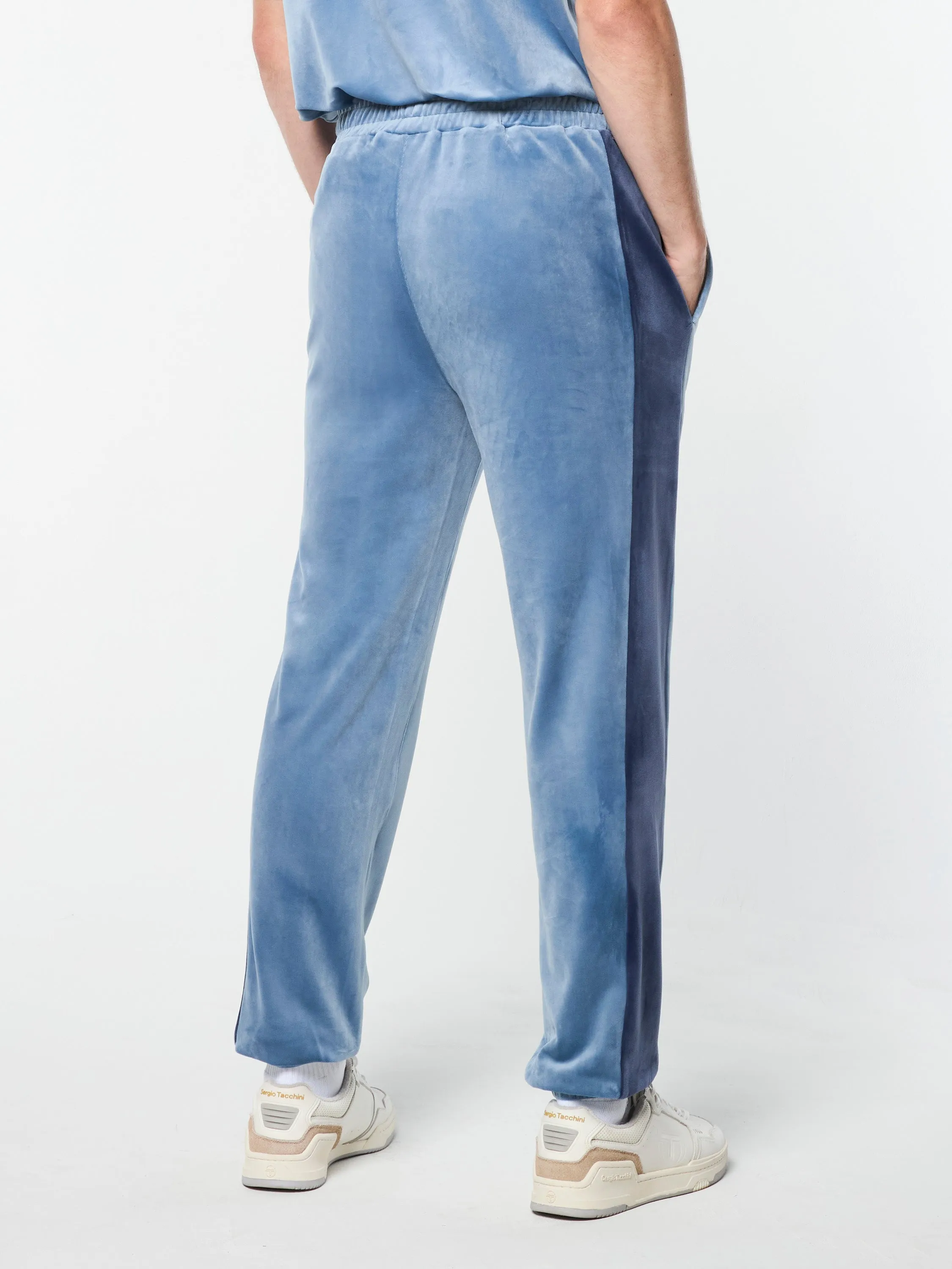 Cielo Velour Track Pant- Faded Denim