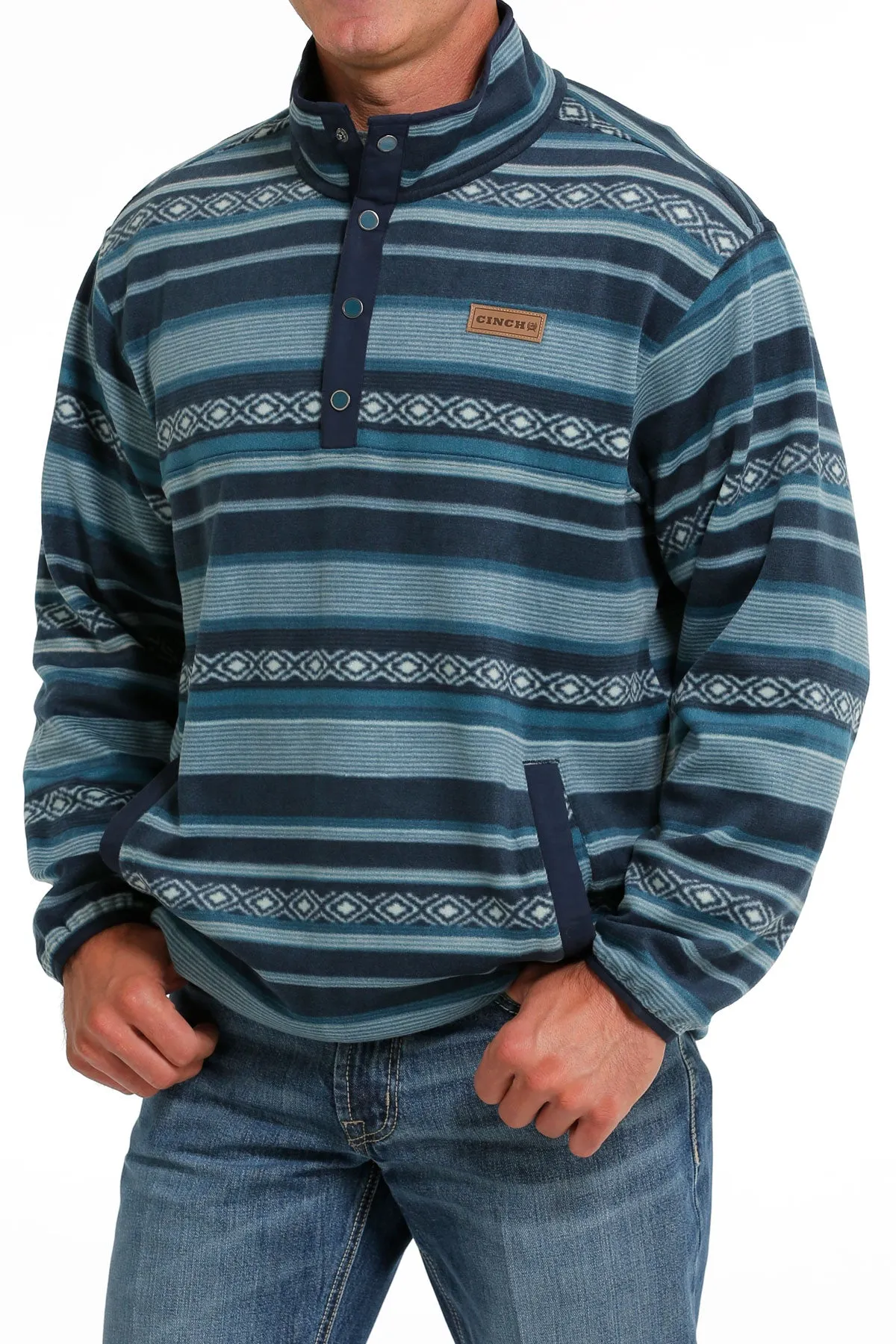 Cinch Men's Green Southwestern Polar Fleece Pullover