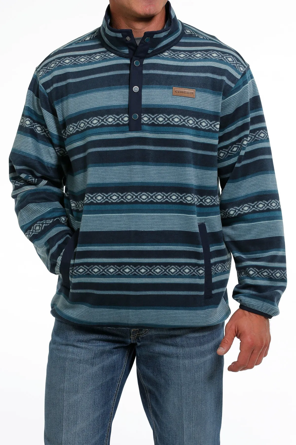 Cinch Men's Green Southwestern Polar Fleece Pullover