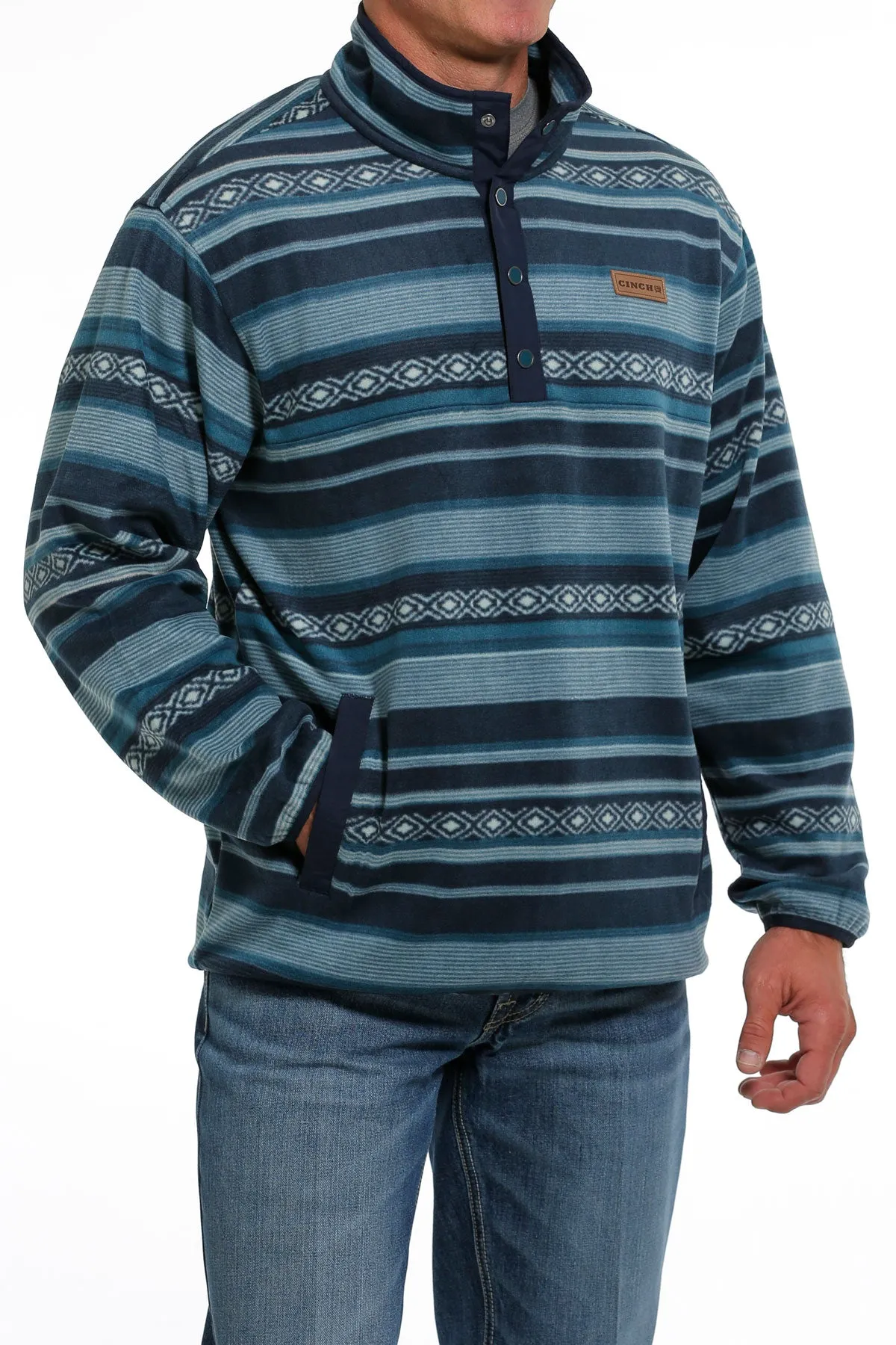 Cinch Men's Green Southwestern Polar Fleece Pullover