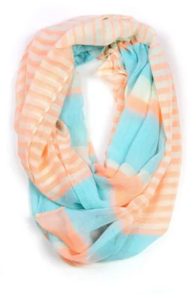 Circle Scarf / Peach & Baby Blue / Unisex