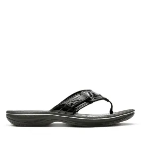 Clarks Women's Breeze Sea Flips- Black Patent
