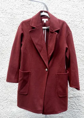 Classic Burgundy Overcoat - 4