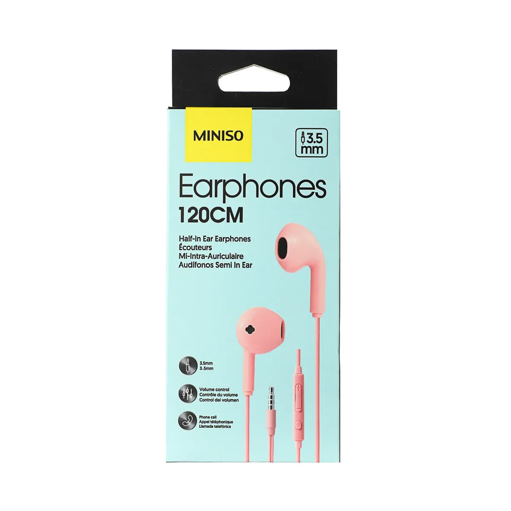 Classic Half-in Ear Earphones for Music  Model: HF230 (Pink)