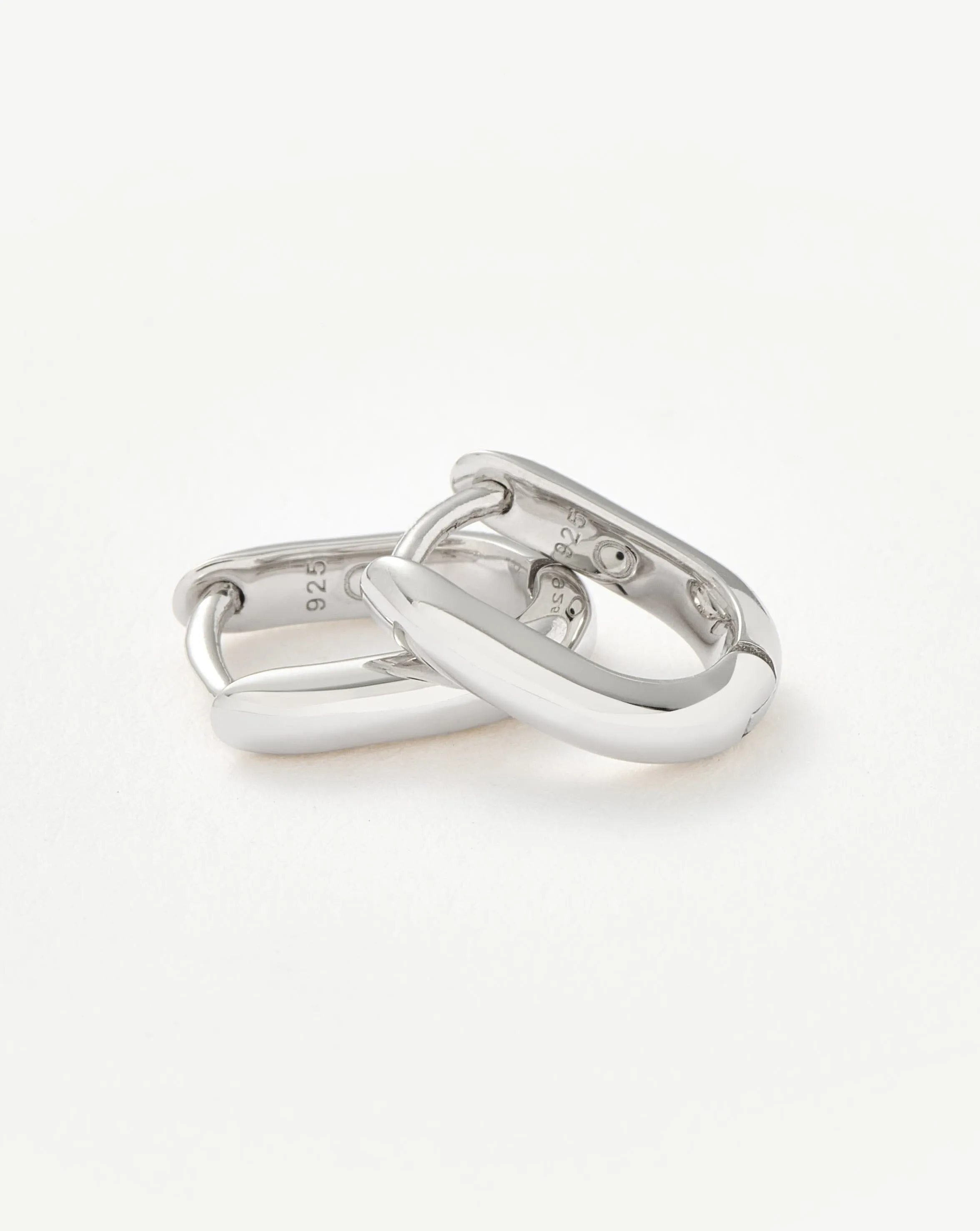 Classic Ovate Huggies | Rhodium Plated on Recycled Sterling Silver