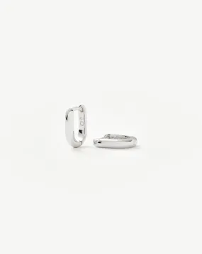 Classic Ovate Huggies | Rhodium Plated on Recycled Sterling Silver