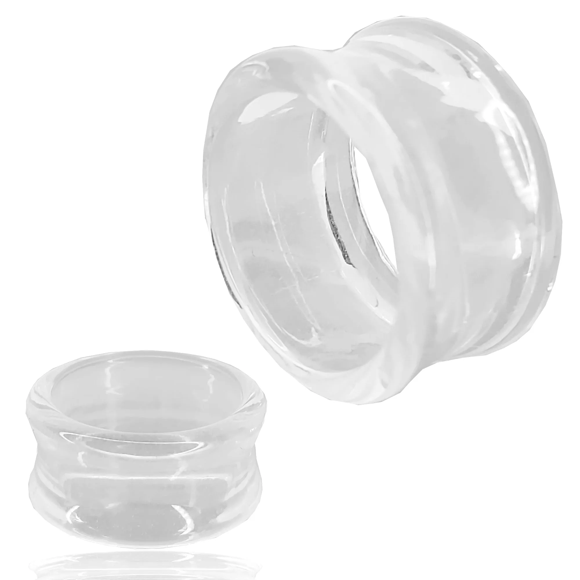 Clear Color Tunnel  Acrylic Double Flare Plugs | Gauges