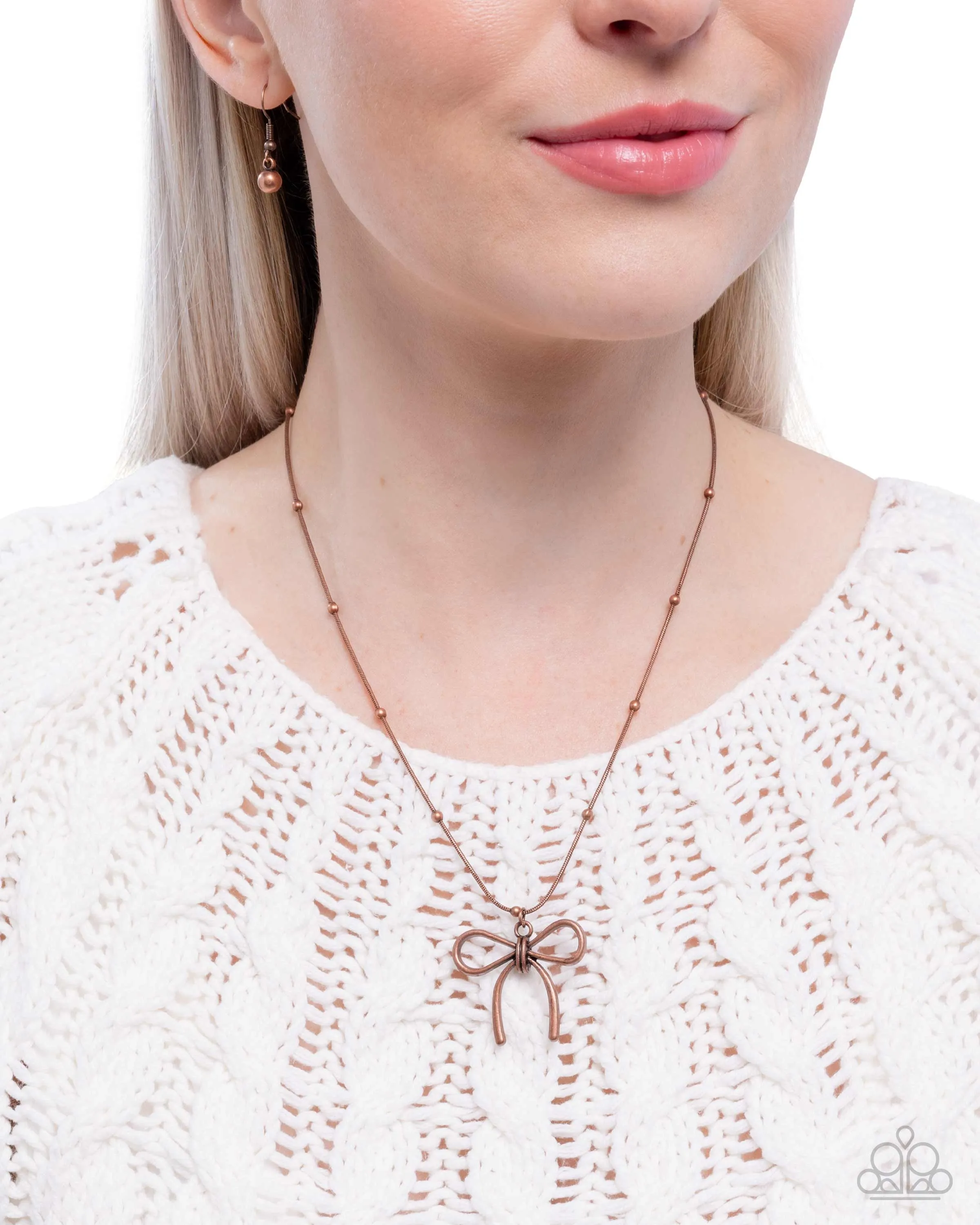 Complete Look - Copper bow Necklace and Earrings