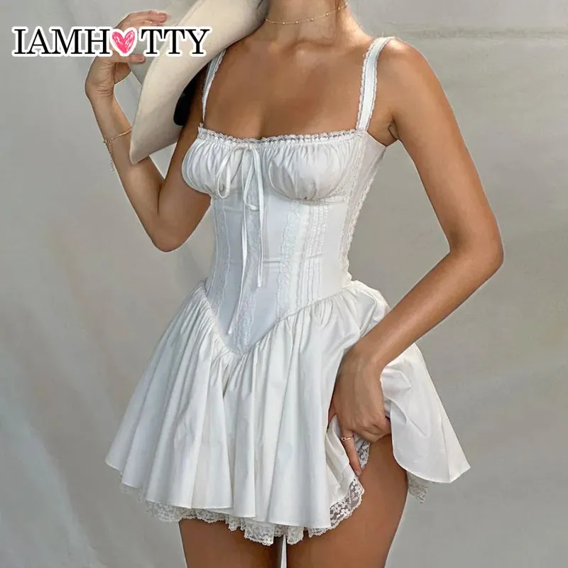 Coquette Mini Corset Sleeveless Sweet Robe Dress