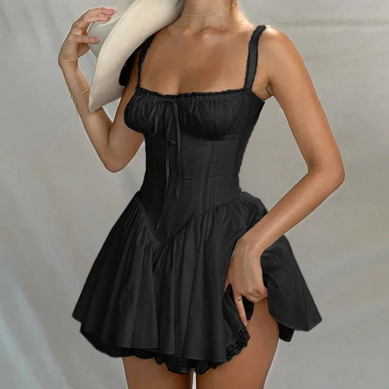 Coquette Mini Corset Sleeveless Sweet Robe Dress