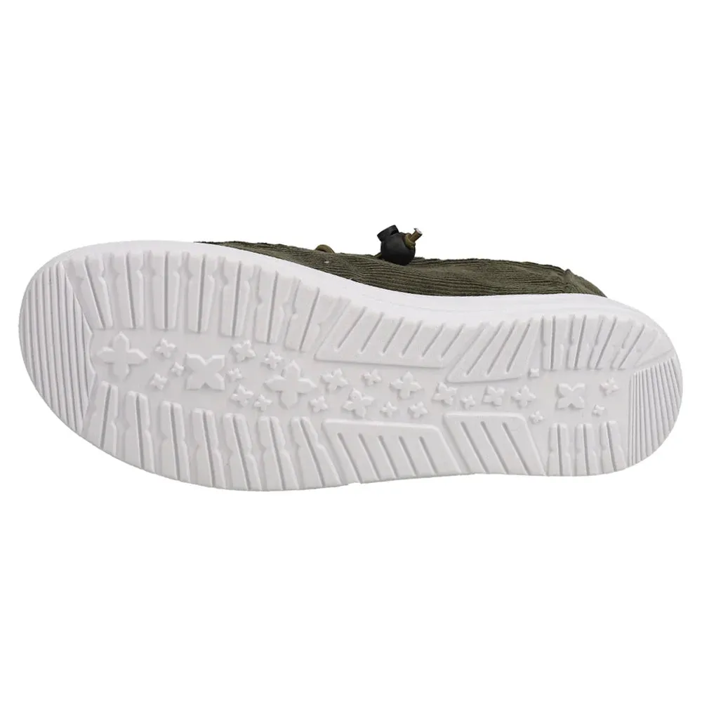 Corkys Women's Kayak Slip On Corduroy Shoe - Olive 51-0127