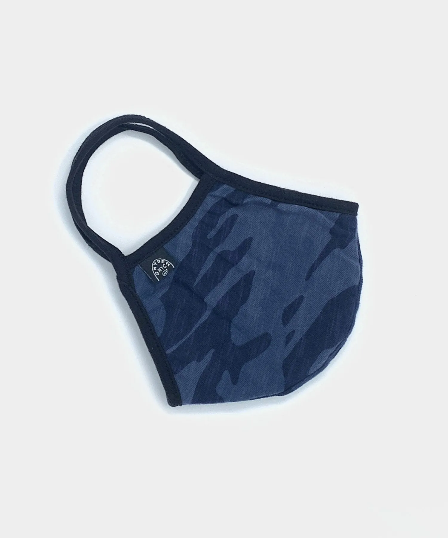 Cotton Jersey Camo Face Mask in Navy