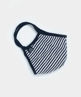 Cotton Jersey Stripe Face Mask in Navy