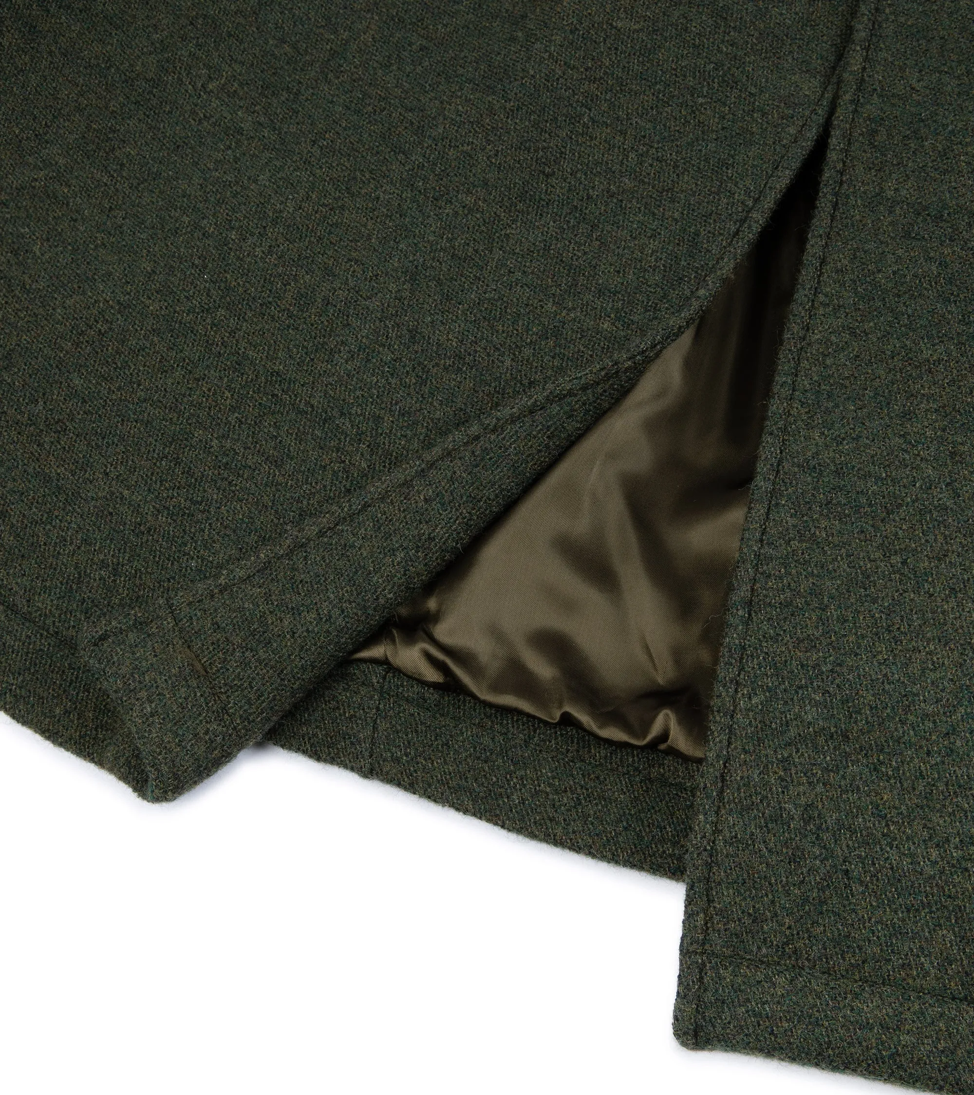 De Bonne Facture Spongy Wool Cloth Overcoat: Moss Green