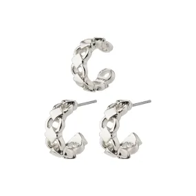 DESIREE recycled hoop and cuff earrings silver-plated