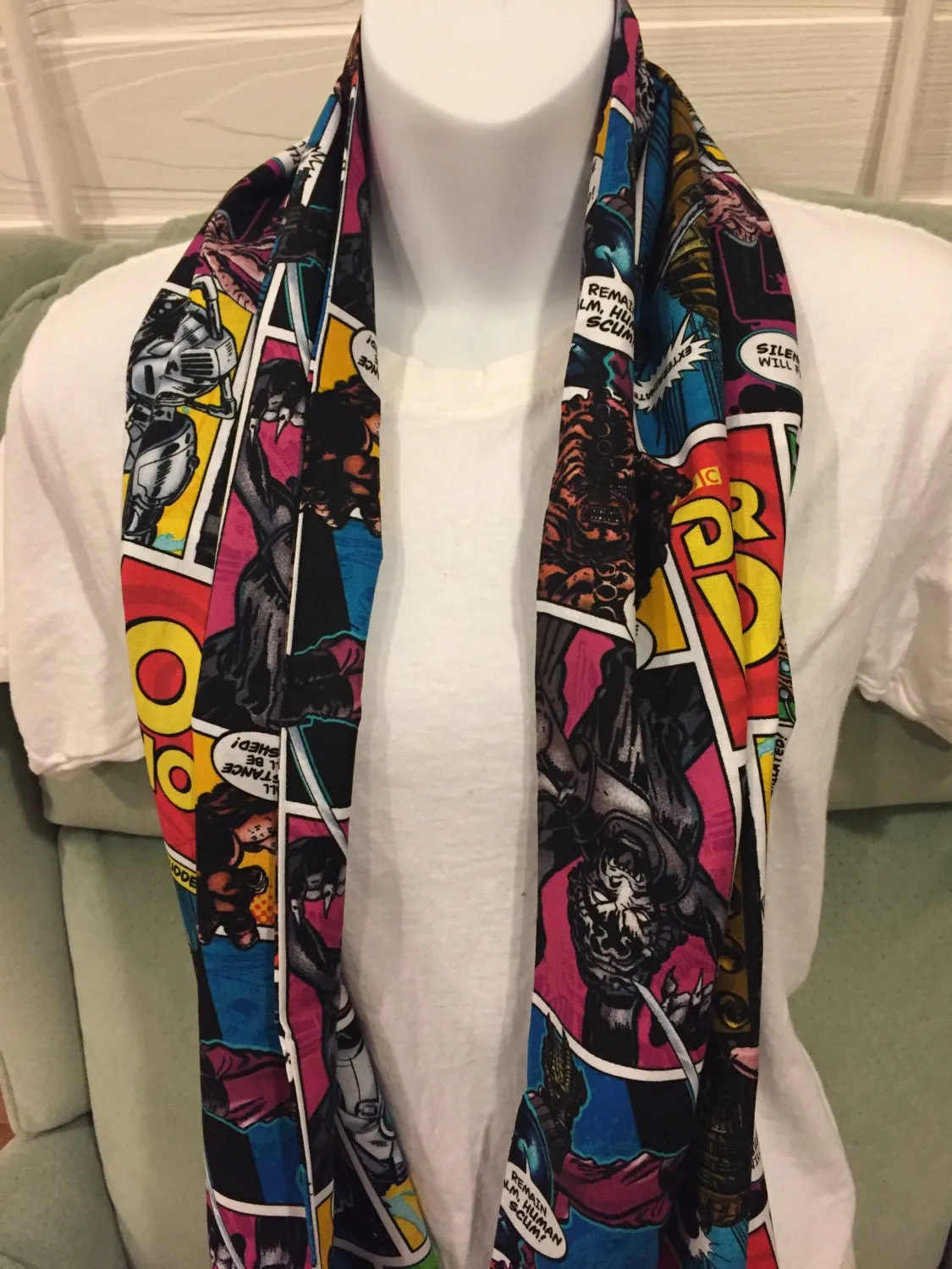 Doctor Who Comic Strip Infinity Scarf - Whovian Fashion Accessory | Sci-Fi Print | Unique Galactic Gift