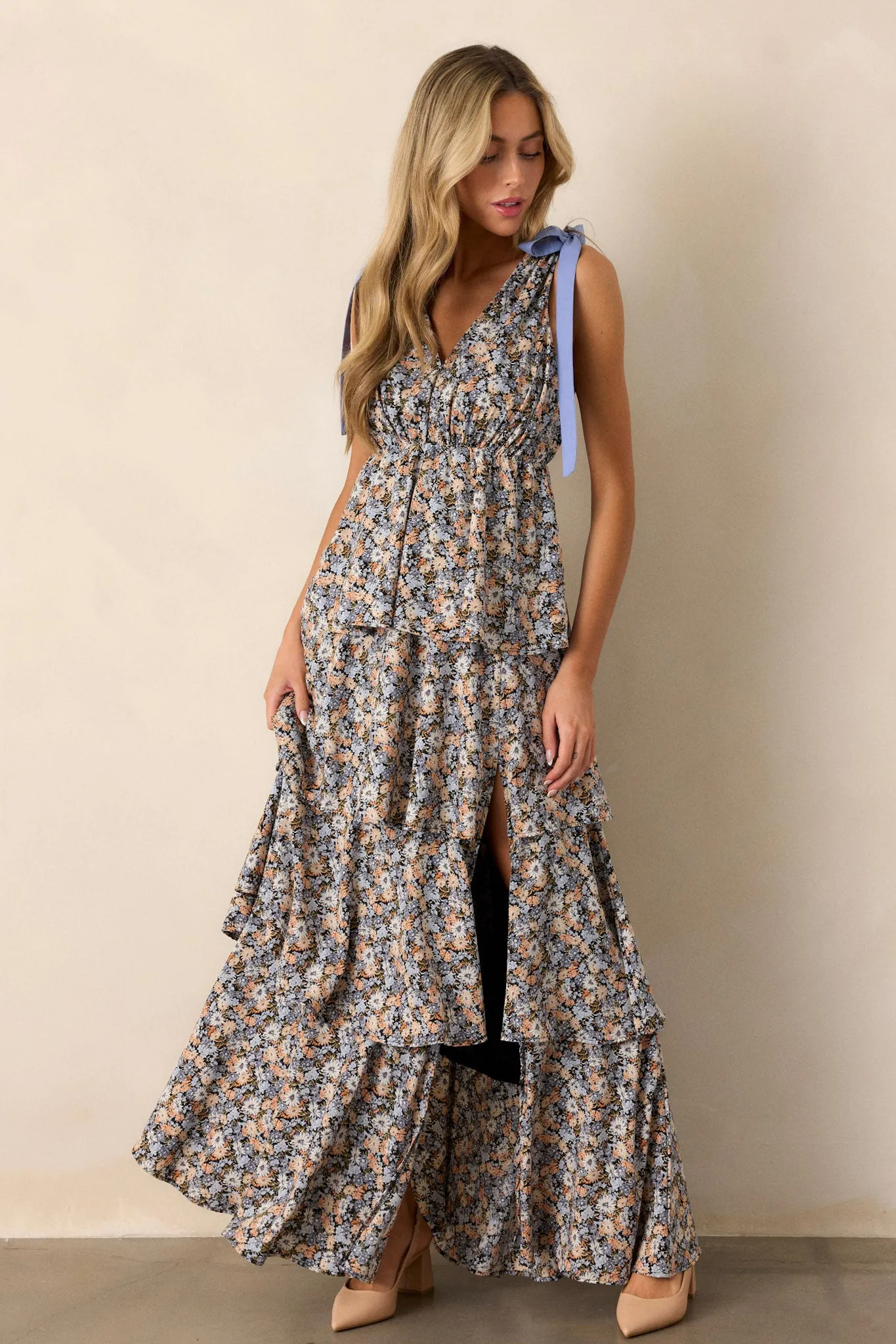 Endless Inspiration Black Multi Floral Tiered Maxi Dress