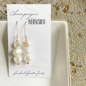 Freshwater Pearl Stack Earring in Gold